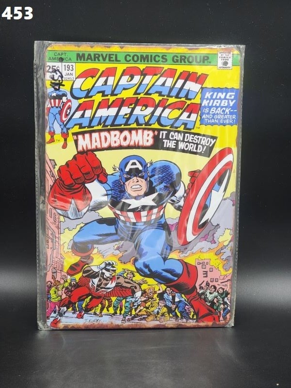 Tin Sign 453 - Captain America "Madbomb" It Can Destroy The World!