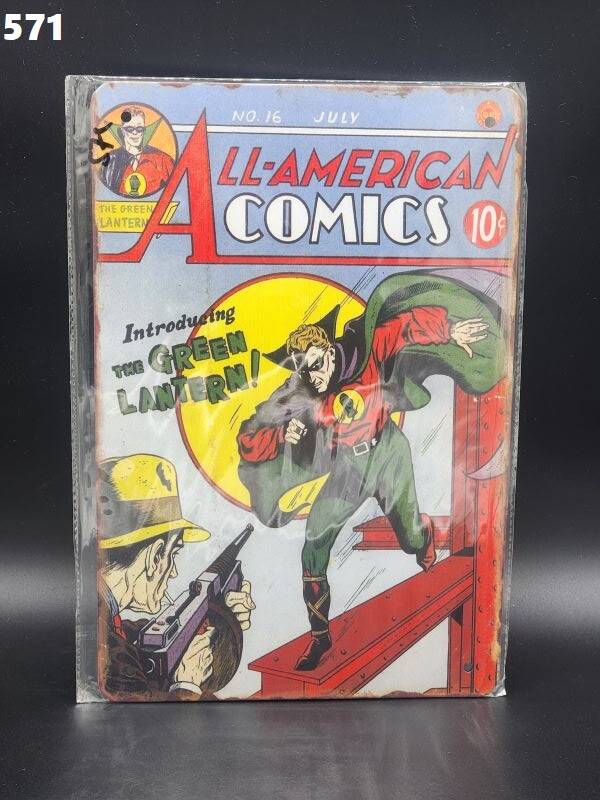 Tin Sign 571 - All-American Comics Introducing The Green Lantern!