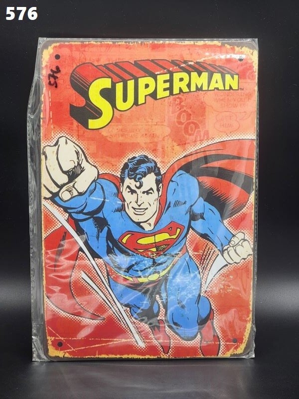 Tin Sign 576 - Superman Flying Fist First