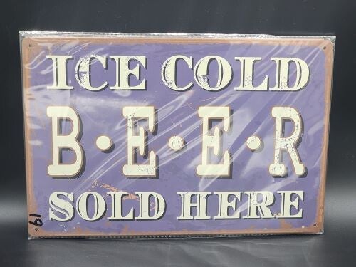 Tin Sign 61 - Ice Cold B*E*E*R Sold Here