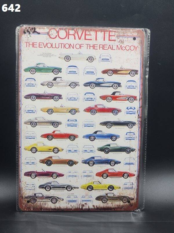 Tin Sign 642 - Corvette The Evolution of the Real McCoy