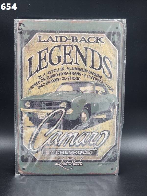 Tin Sign 654 - Laid-Back Legends Camaro by Chevrolet
