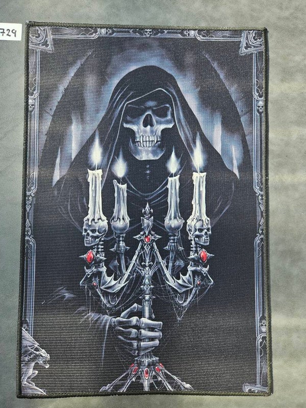 Mat 729  - Anne Stokes Grim Reaper Candelabra