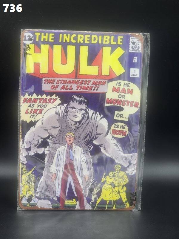 Tin Sign 736 - The Incredible Hulk The Strangest Man
