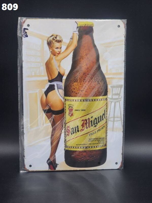 Tin Sign 809 - San Miguel Vintage Pin Up