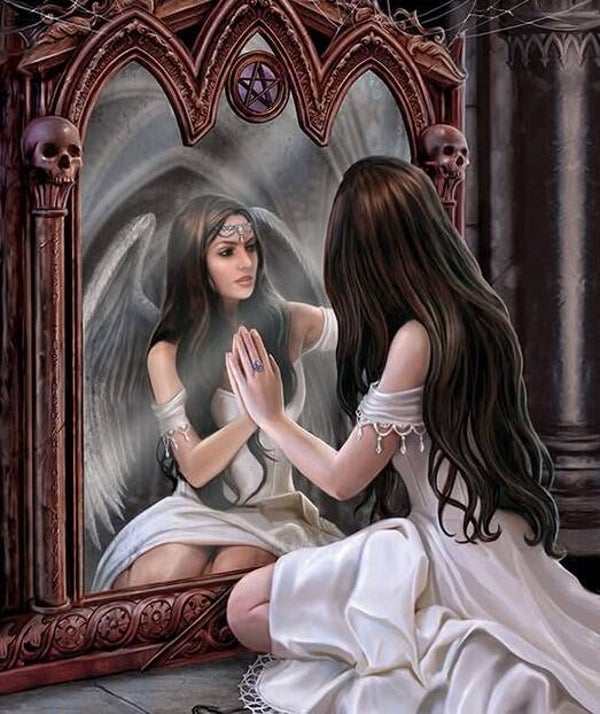 Tin Sign 900 - Anne Stokes Mirror Reflection