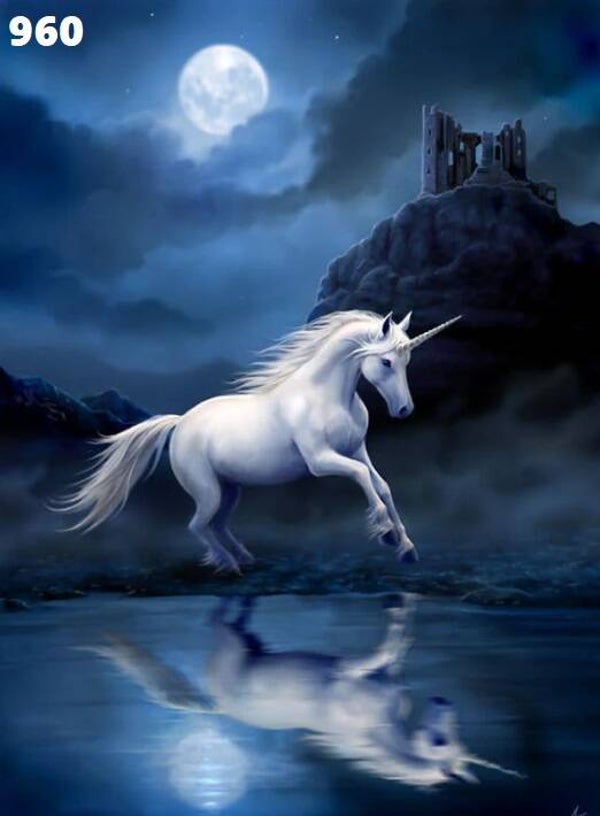 Tin Sign 960 - Anne Stokes Moonlight Unicorn