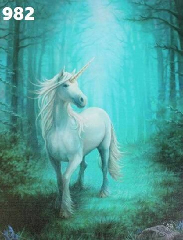 Tin Sign 982 - Anne Stokes Forest Unicorn
