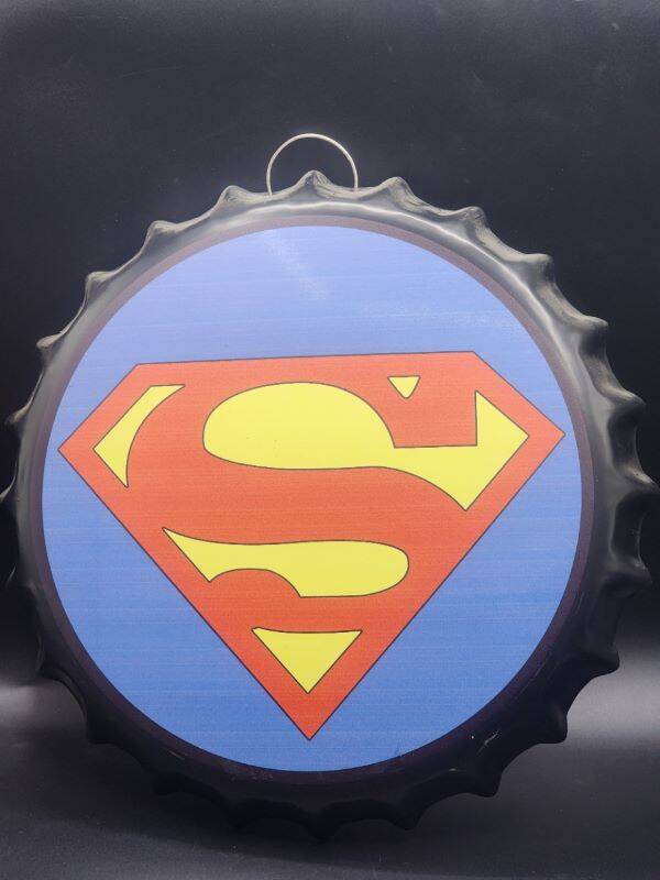 Tin Bottle Cap Sign - Superman - BC87