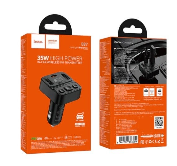 Hoco E87 - 35W High Power In-Car Wireless FM Transmitter