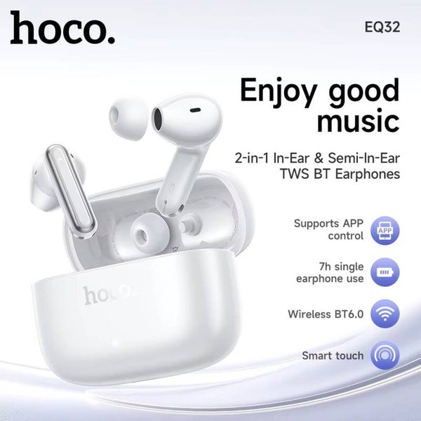 Hoco EQ32 - 2 in 1 in Ear and Semi in Ear TWS Headset
