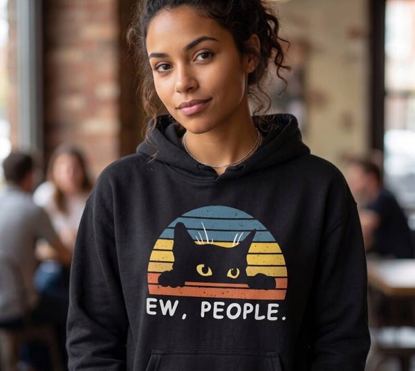 Black Cat "Ew. People" - Hoodie