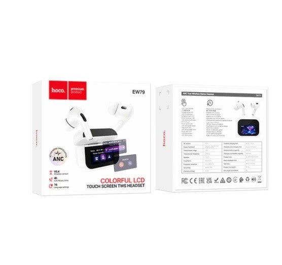 Hoco EW79 Bluetooth TWS Earbud w/ LCD Touch Screen, ANC Noise Cancelling, 4 Hours