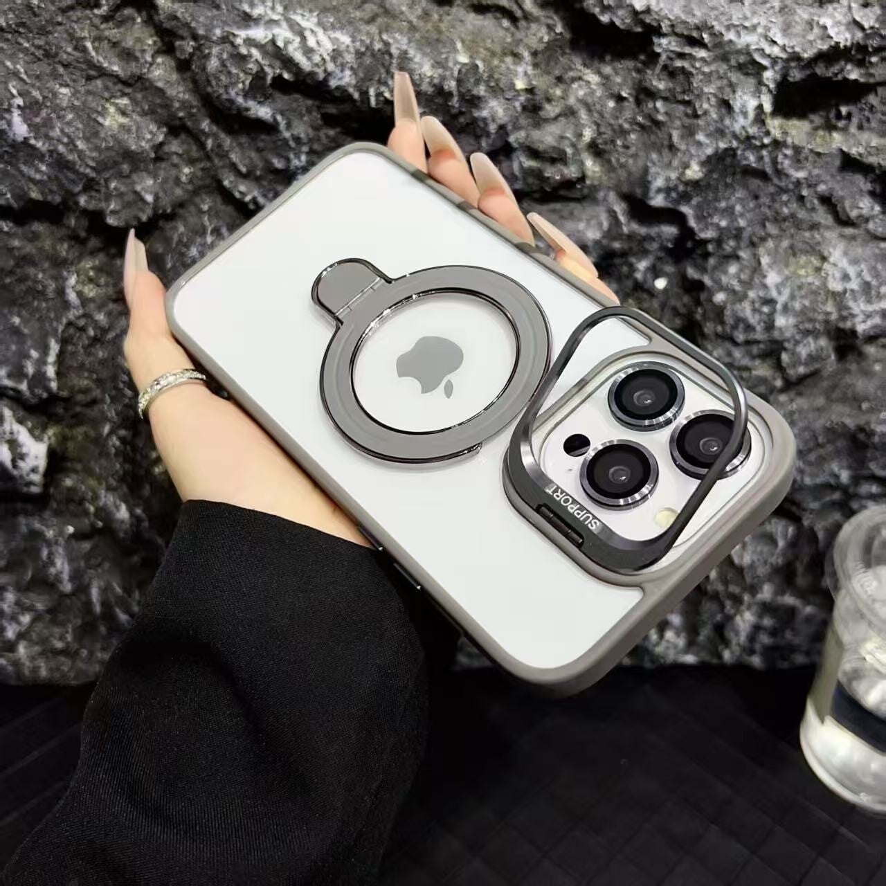 iPhone 13/14 Trusmi MagSafe Support W/Camera Protector/Dual Stand Case