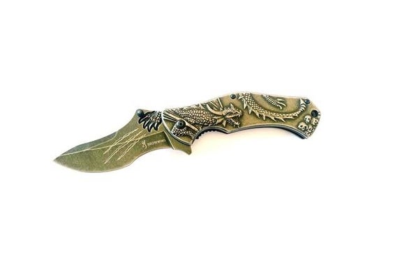 Pocket Knife - Browning Pocket Knife Embossed Dragon - HC-013