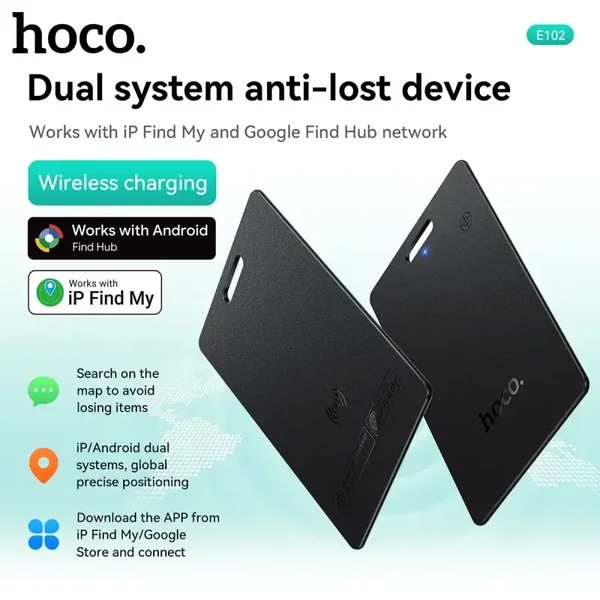 Hoco E102 Rechargeable Universal Smart Tracker Card - Android and Apple iOS
