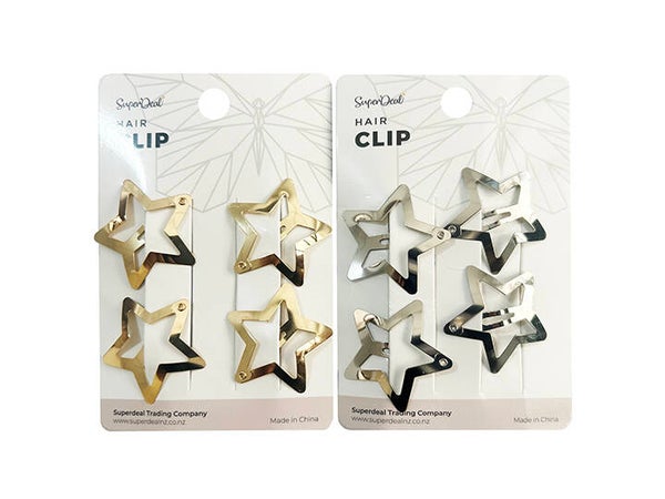Hair Clip 4pcs Star 3cm - HR0894
