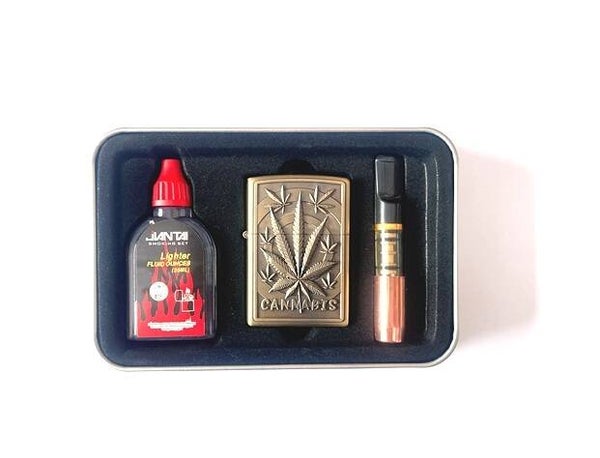 Zippo Style Set W/Filter & Fluid - Cannabis - JT6247B-15