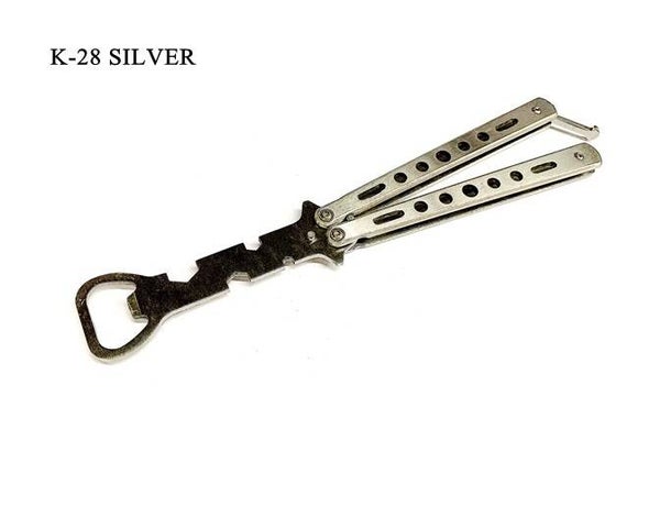 Butterfly Knife Bottle Opener Silver - K-28