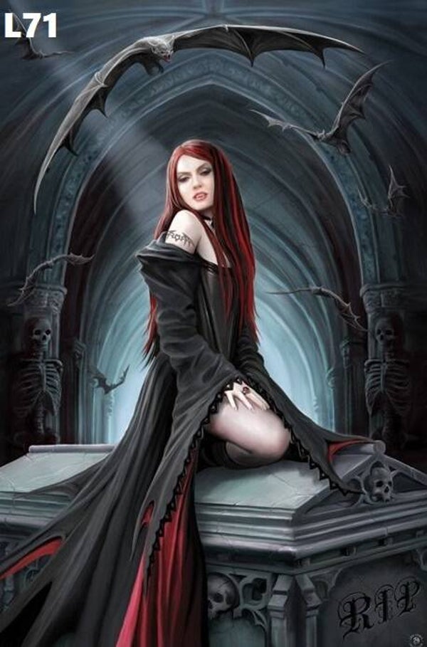 Tin Sign 40x30 L71 - Anne Stokes Await the Night