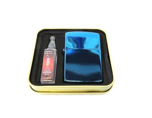 Zippo Style Lighter Set - Metallic Blue D09-101R