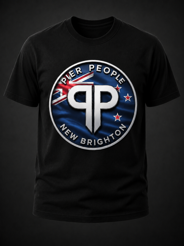 T-Shirt Men's Heavy 220gsm - Pier People NZ Flag