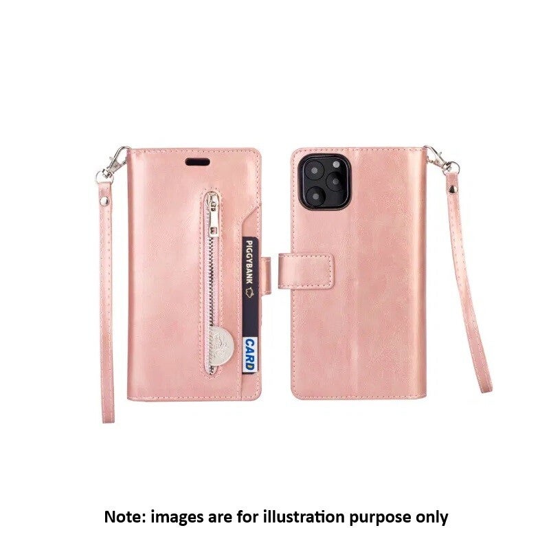 iPhone 11 Pro Zipper Card Wallet Rose Gold