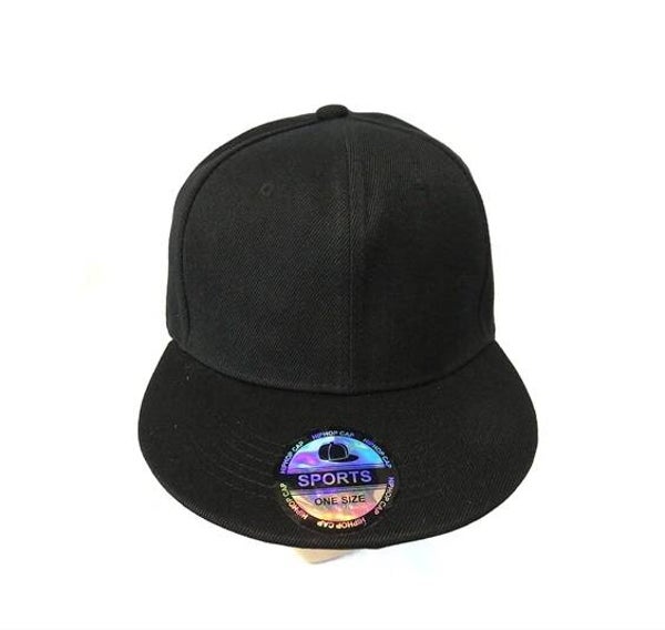 Snapback Cap Plain Black - 052