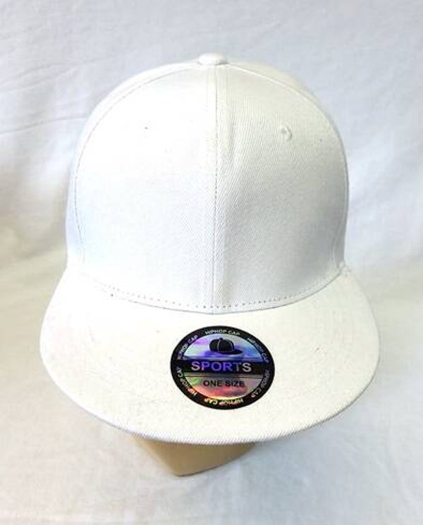 Snapback Cap Plain White - 053