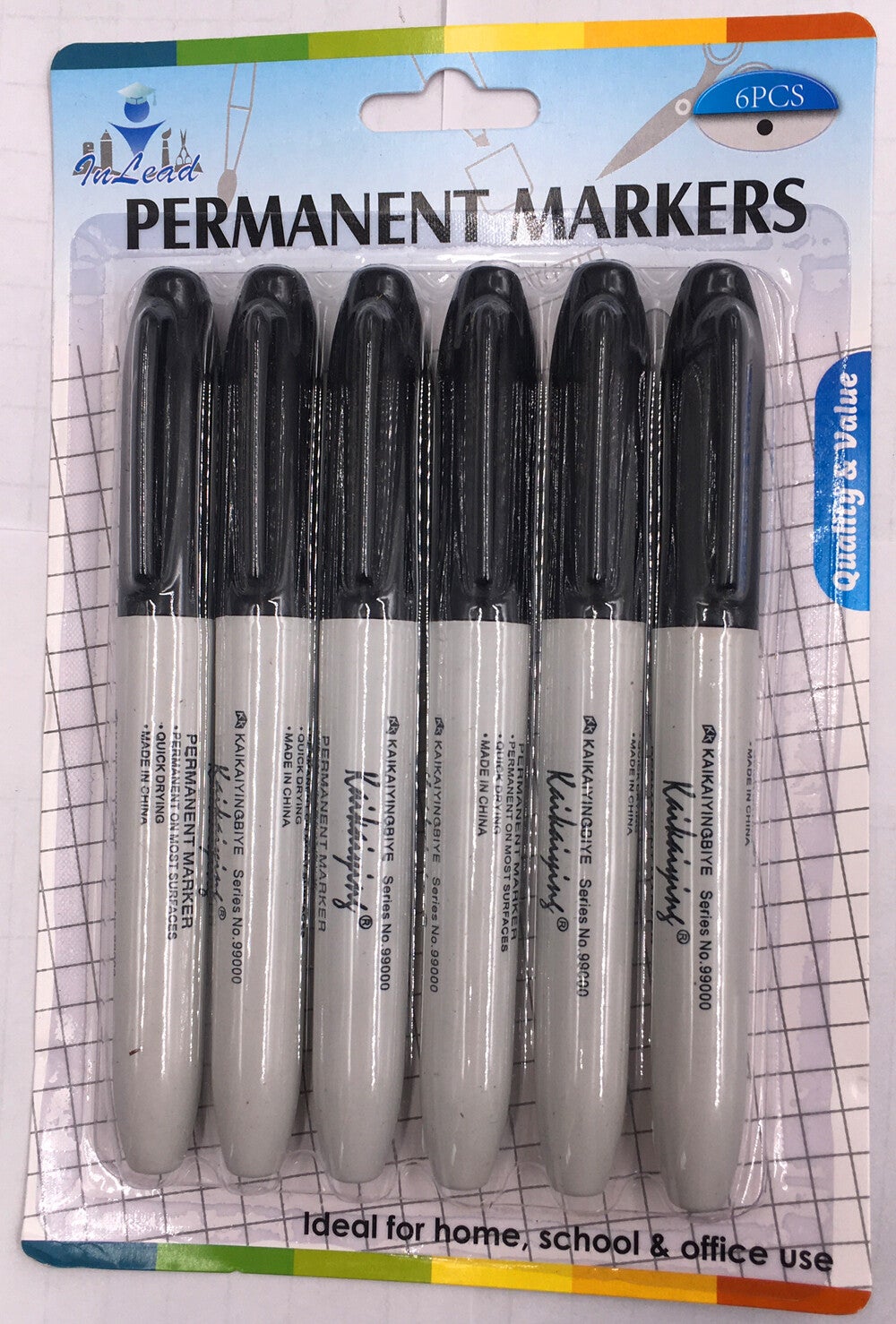 Permanent Marker Black 6pc - SF03121