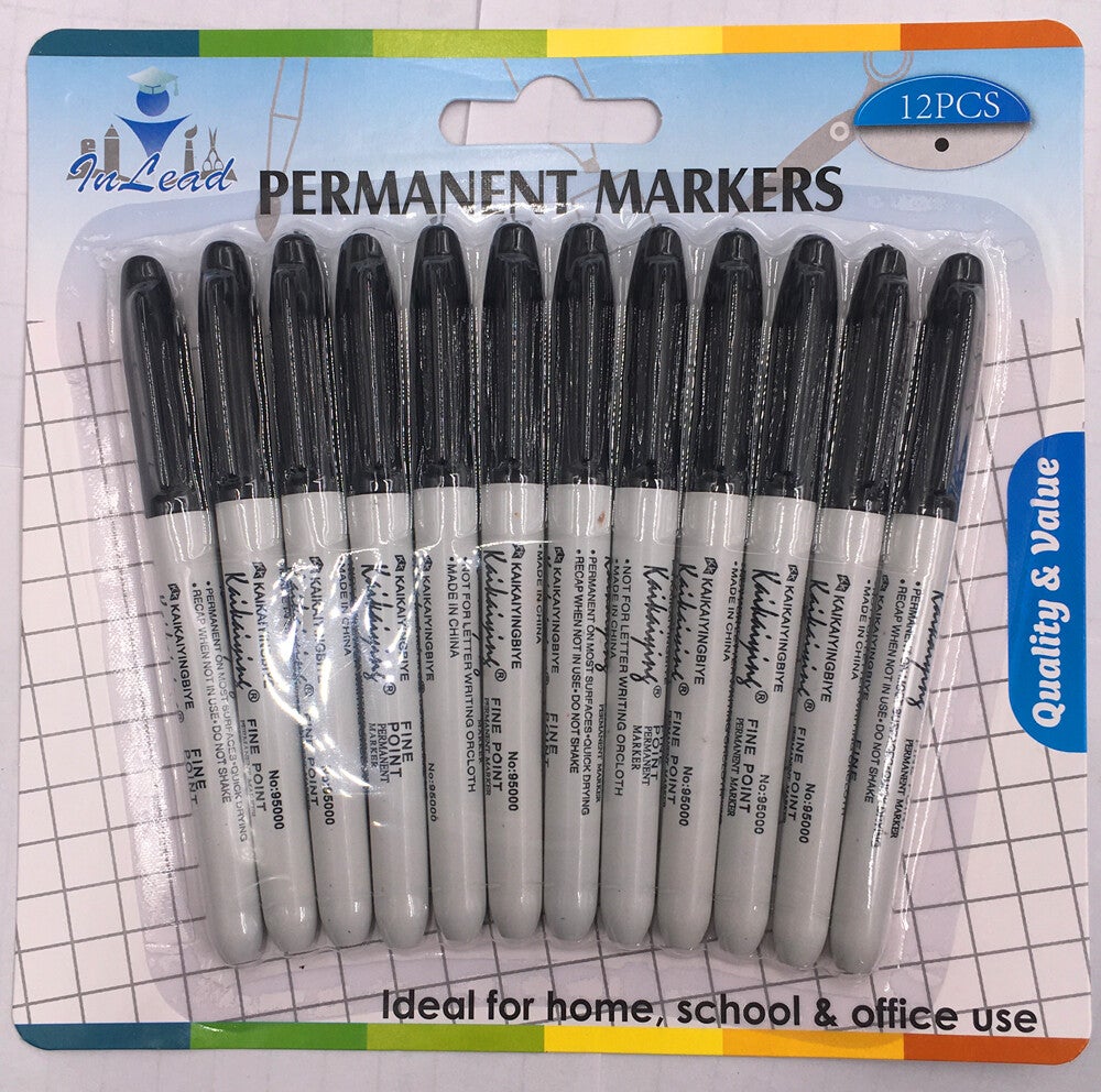 Permanent Marker Black 12pc - SF06141