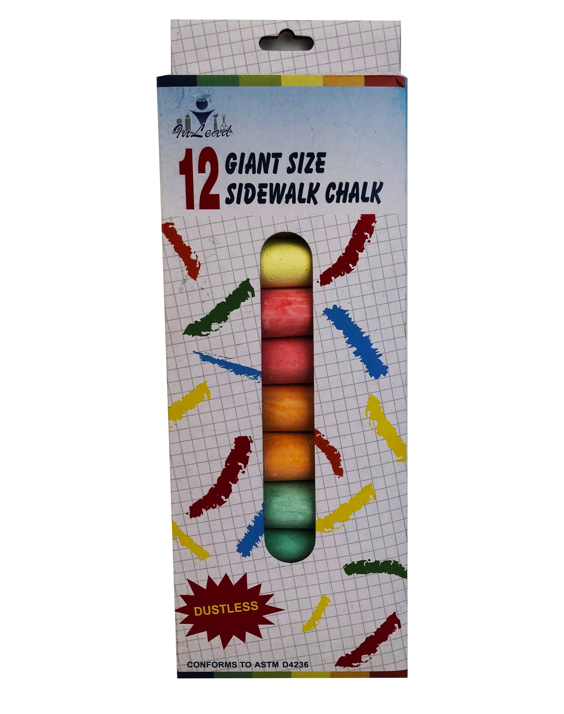 12 Giant Size Sidewalk Chalk - SH01911