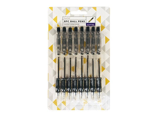 Ball Pen with Grip Black 8pc - ST1370