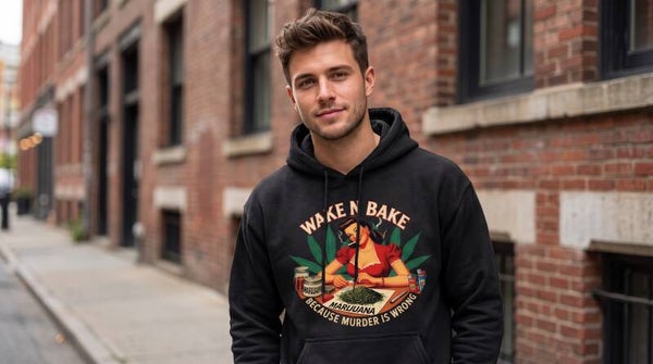 Wake N Bake Because Murder Is Wrong  - Hoodie