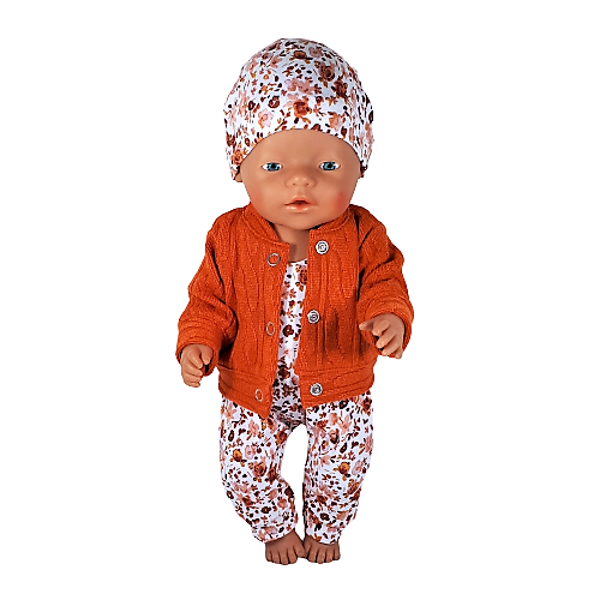 431263 Mouwloos boxpak, bombervest en muts mille fleurs