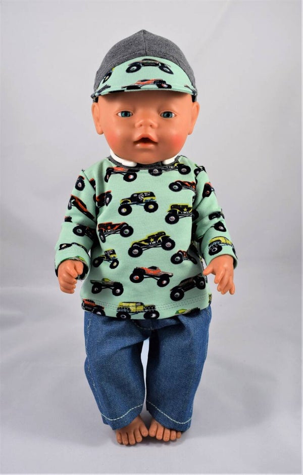 43678 Shirt, spijkerbroek en pet monster trucks