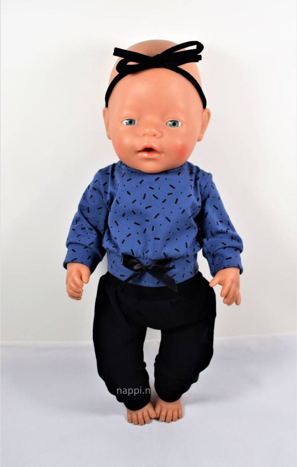43932 Sweater en broekje hagel jeansblauw