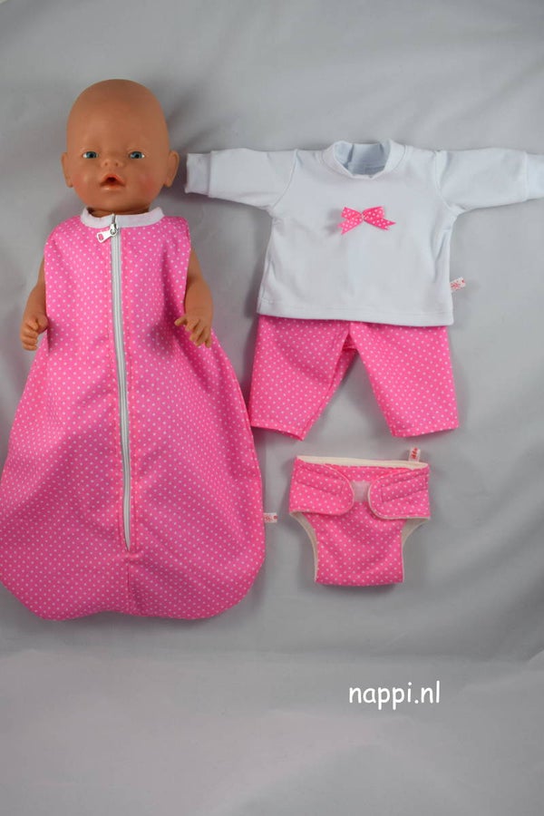 43578 Complete slaapset roze stippeltjes