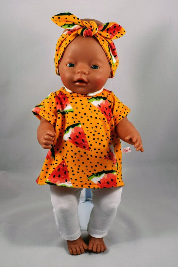 43671 Tuniek, legging en hoofdband meloen oranje