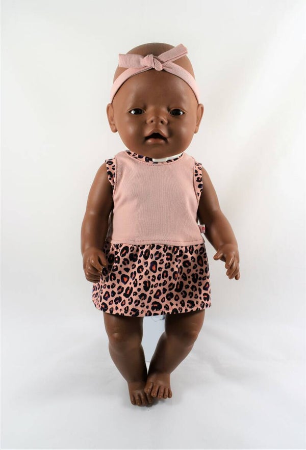 43816 Zomerjurkje panter nude-roze