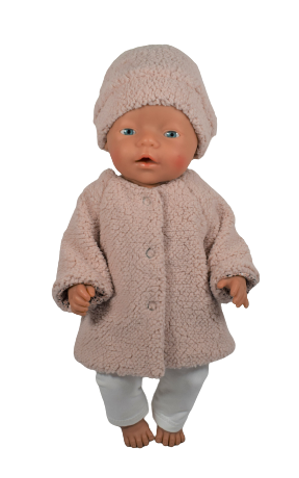 431173 Jasje (omkeerbaar) en muts dusty pink