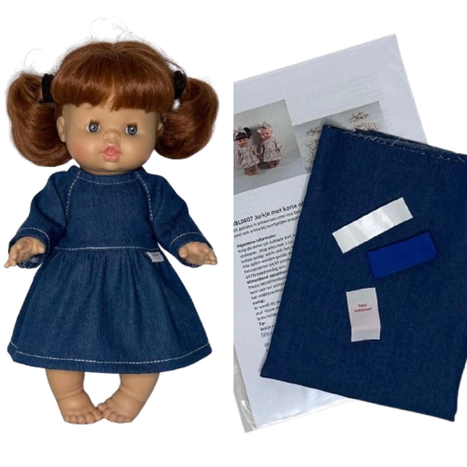 8512 Naaipakket jurkje denim jeans blauw