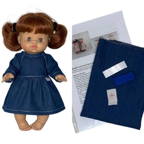 8512 Naaipakket jurkje denim jeans blauw