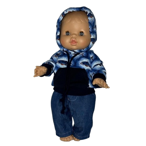 32695 Hoodie en jeans Sjoerd