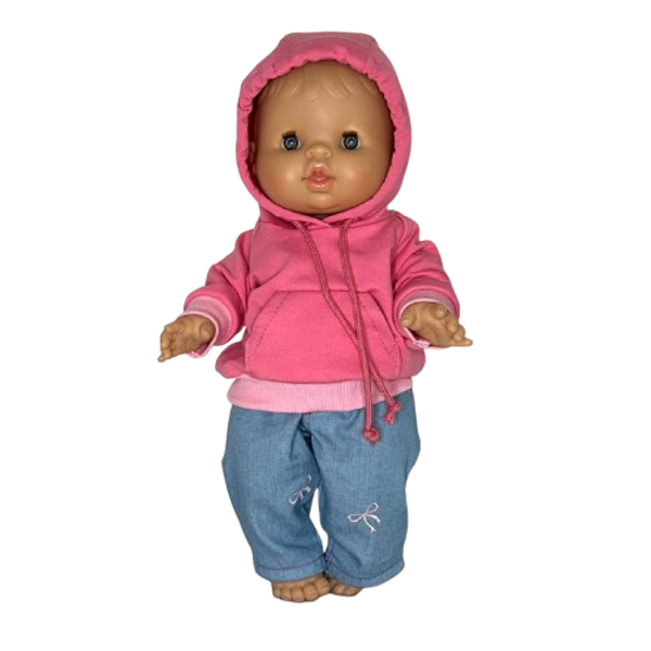 BBL0629 Patroon hoodie en jeans met echte zakken