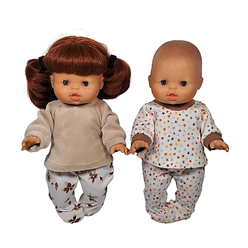 BBL0618 Patroon top en slobbroekje met voetjes (of pyjama)