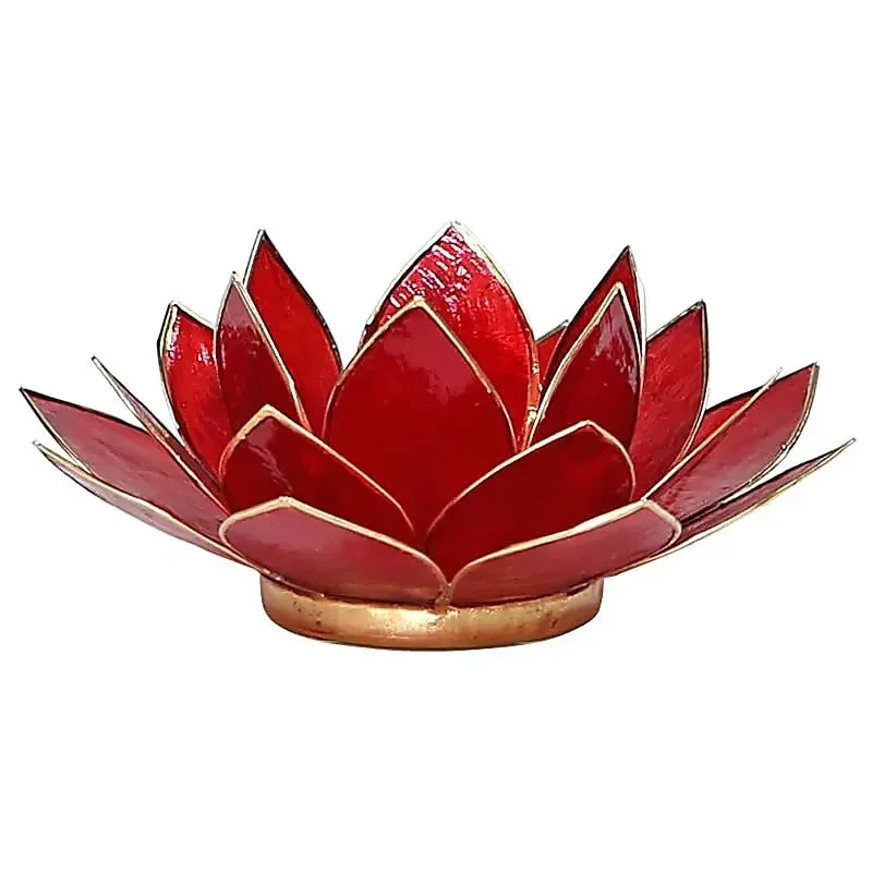 Lotus sfeerlicht  goudrand diverse kleuren op basis van de chakra's