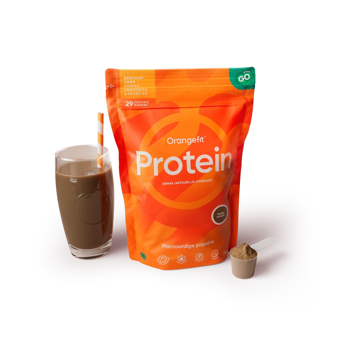 Orangefit protein koffie