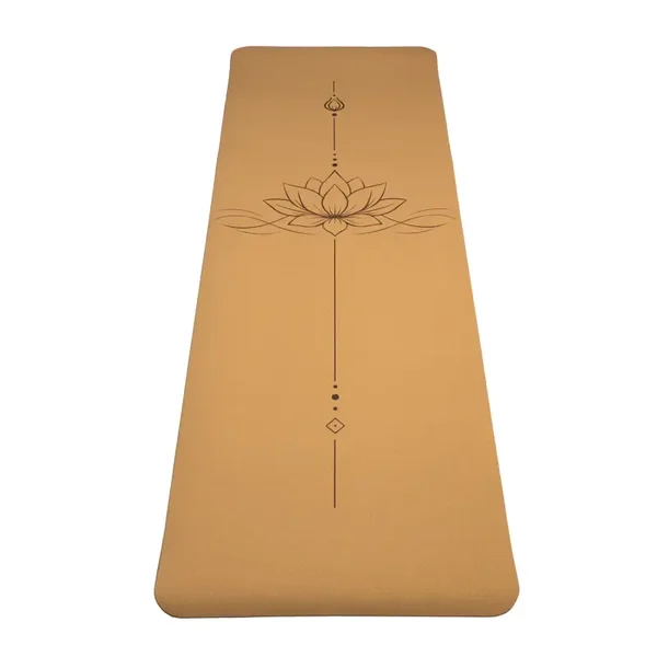 Yogi & Yogini Yogamat Cork / TPE lijnwerk Lotus