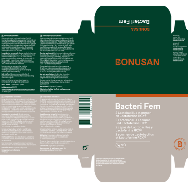 Bonusan Bacteri Fem 10 capsules